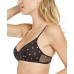  Women’s Lightweight Mesh Bralette, Wirefree, Black Stars, Medium