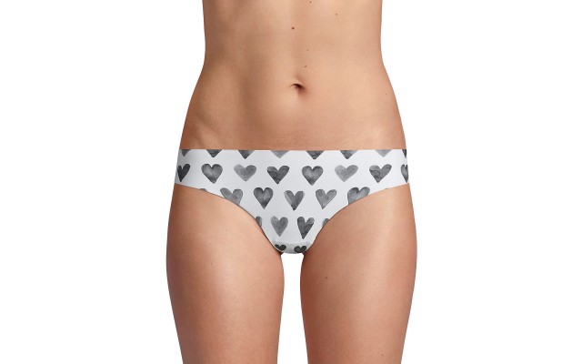  Women’s Litewear Cut Anywhere Logo Thong Underwear, White/Black, Small