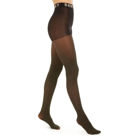  Women’s Lurex Ribbed Control Top Tights