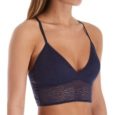DKNY Women’s Modern Lace Racerback Bralette Bra, Foam Lined Cups (Navy Ink, Medium)