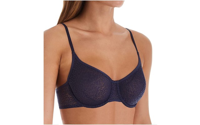  Women’s Modern Lace Unlined Demi Bra, Navy Ink, 40 C