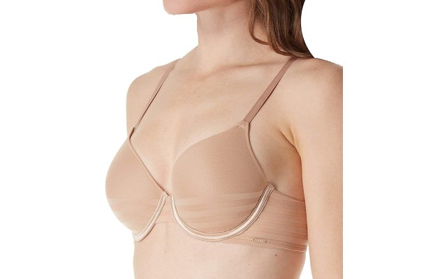  Women’s Modern Lines Full Coverage T-Shirt Bra Bra (Dark Navy Glow, 34D)