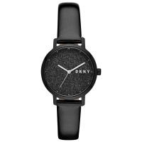 DKNY Women’s Modernist Patent Leather Strap Watch (Black)