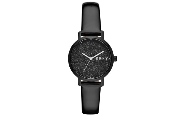  Women’s Modernist Patent Leather Strap Watch (Black)