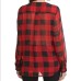  Women’s Printed Wrap Top (Red, Small)