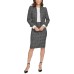  Women’s Six-button Plaid Blazer (Black-White, 6)