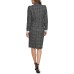  Women’s Six-button Plaid Blazer (Black-White, 6)