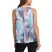  Women’s Sleeveless Pleated Chiffon Top (Purple, Small)