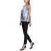  Women’s Sleeveless Pleated Chiffon Top (Purple, Small)