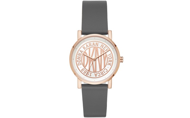  Women’s SoHo Gray Leather Strap Watch 34mm