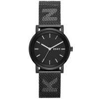 DKNY Women’s SoHo Stainless Steel Mesh Bracelet Watch (Black)