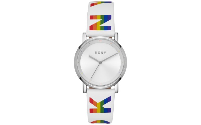  Women’s Soho White Logo Polyurethane Strap Watch White, NY2821