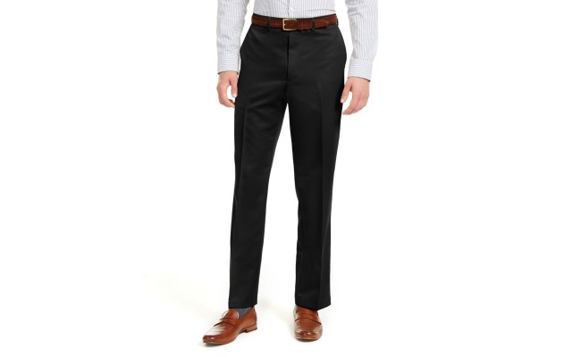  Men Classic-Fit Performance Solid Classic Dress Pants, Black, 34X30