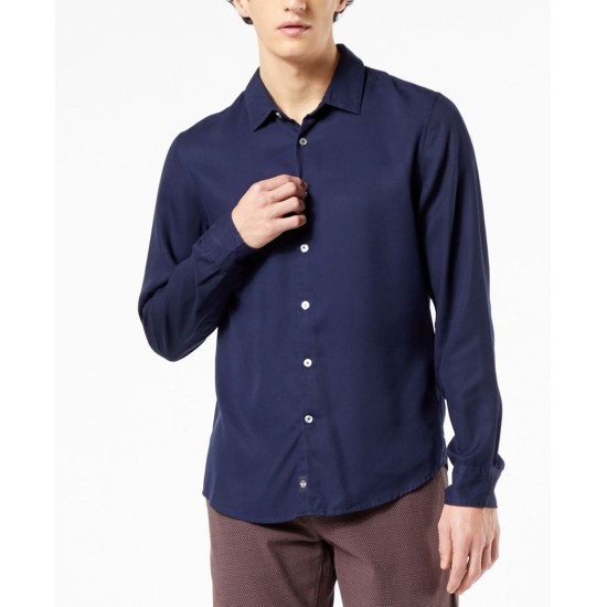  Men’s Alpha Regular-Fit Solid Shirt (Navy, XX-Large)
