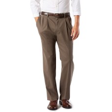 Dockers Men’s Big & Tall Easy Classic Pleated Fit Stretch Pants (Dark Pebble,38×36)
