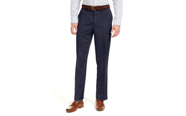  Men’s Classic-Fit Performance Solid Classic Dress Pants (Navy, 42×30)