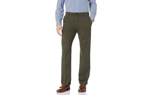 Men's Easy Classic Fit Khaki Stretch Pants, Coffee Bean, 40X32