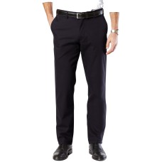 Dockers Mens’ Signature Lux Cotton Straight Fit Stretch Khaki Pants, Navy, 34X30
