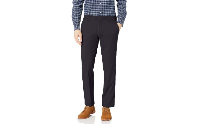  Men’s Straight Fit Easy Khaki Pants (Navy, 32X32)