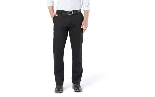 Men's Straight Fit Signature Lux Cotton Stretch Khaki Pant, Black, 32X30