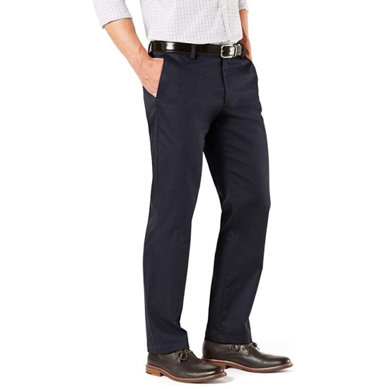  Men's Straight Fit Signature Lux Cotton Stretch Khaki Pant, Navy, 38X29