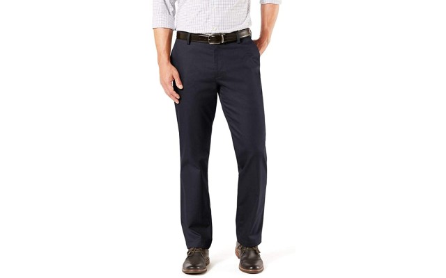  Men's Straight Fit Signature Lux Cotton Stretch Khaki Pant, Navy, 38X29