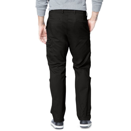  Men's Straight-Fit Stretch Urban Twill Cargo Pants, Black, 32X32