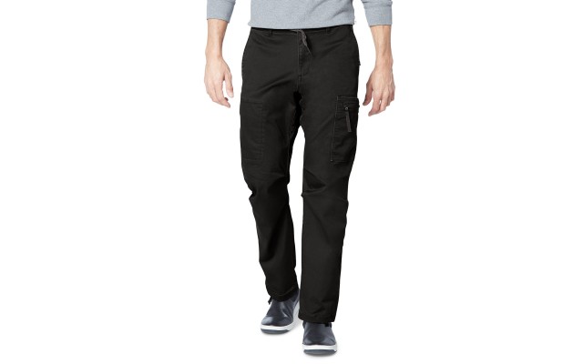  Men's Straight-Fit Stretch Urban Twill Cargo Pants, Black, 34X34