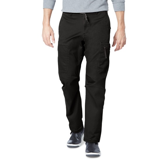  Men's Straight-Fit Stretch Urban Twill Cargo Pants, Black, 38X32