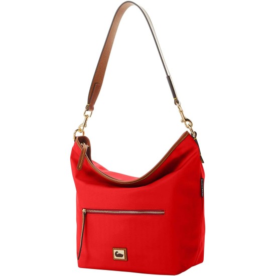Dooney & Bourke Wayfarer Nylon Small Hobo Crossbody Handbag, Bright Red