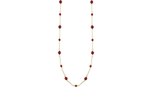  14K Gold-Dipped Red Beaded Necklace