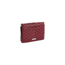 Edie Quilted Leather Crossbody Wallet (Purple, One Size)