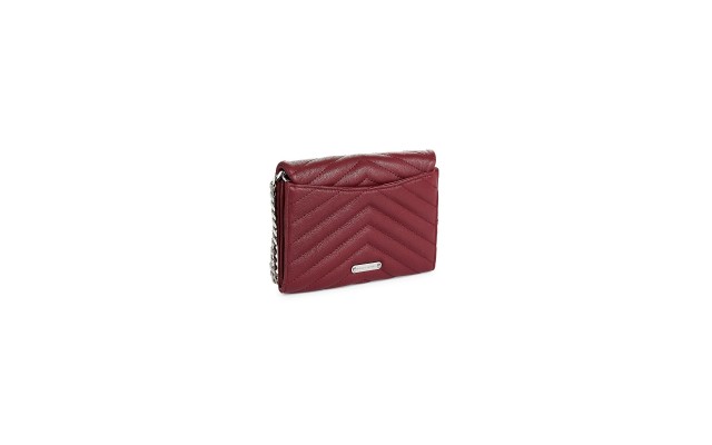 Edie Quilted Leather Crossbody Wallet (Purple, One Size)