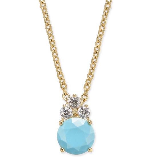  Danori Gold-Tone Stone & Crystal Pendant Necklace, 16″ + 1″ extender