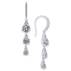 Eliot Danori Danori Silver-Tone Cubic Zirconia Triple Drop Earrings