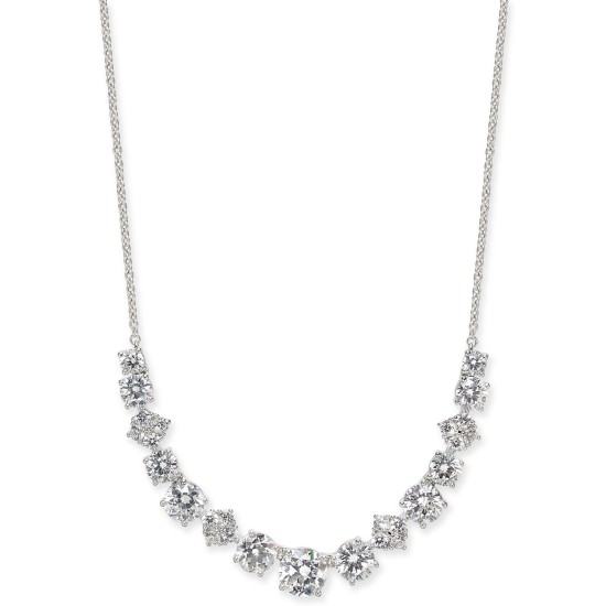  Silver-Tone Crystal Layla Medium Frontal Necklace