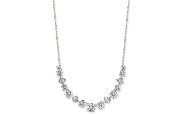  Silver-Tone Crystal Layla Medium Frontal Necklace