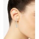  Silver-Tone Crystal Linear Drop Earrings (Silver)
