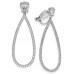  Silver-Tone Crystal Pear-Shaped Clip-On Drop Earrings