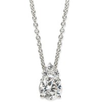 Eliot Danori Silver-Tone Cubic Zirconia Pendant Necklace, 16″ + 1″ Extender