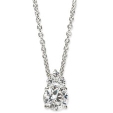 Eliot Danori Silver-Tone Cubic Zirconia Pendant Necklace, 16″ + 1″ Extender