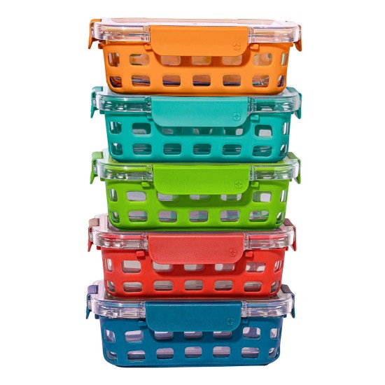  10-piece Glass Meal Prep Food Storage Container Set