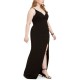  Trendy Plus Size Juniors’ Wrap Gown (Black, 20w)