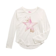 Epic Threads Big Girls Butterfly Star Long-Sleeve T-Shirt (Large-White)