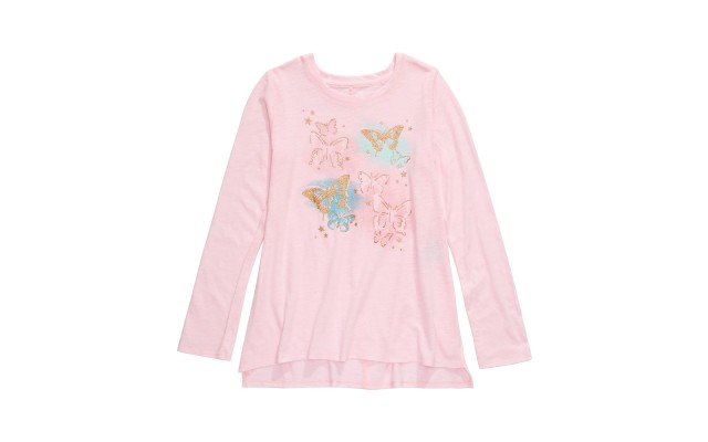  Big Girls Butterfly T-Shirt (XL-Pink)
