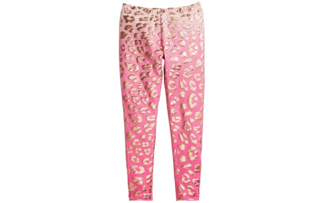  Big Girls Cheetah-Print Leggings, Pink, Medium
