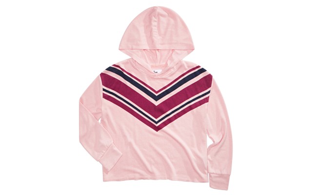  Big Girls Chevron-Print Hoodie (Dark Pink, XL)