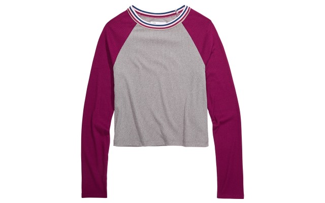  Big Girls Colorblocked Tops, Gray, Large