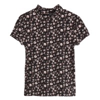 Epic Threads Big Girls Floral-Print T-Shirt (Black, L)