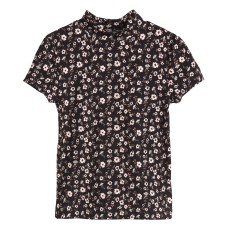 Epic Threads Big Girls Floral-Print T-Shirt (Black, L)